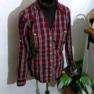 Levi's Plaid Button Down Top